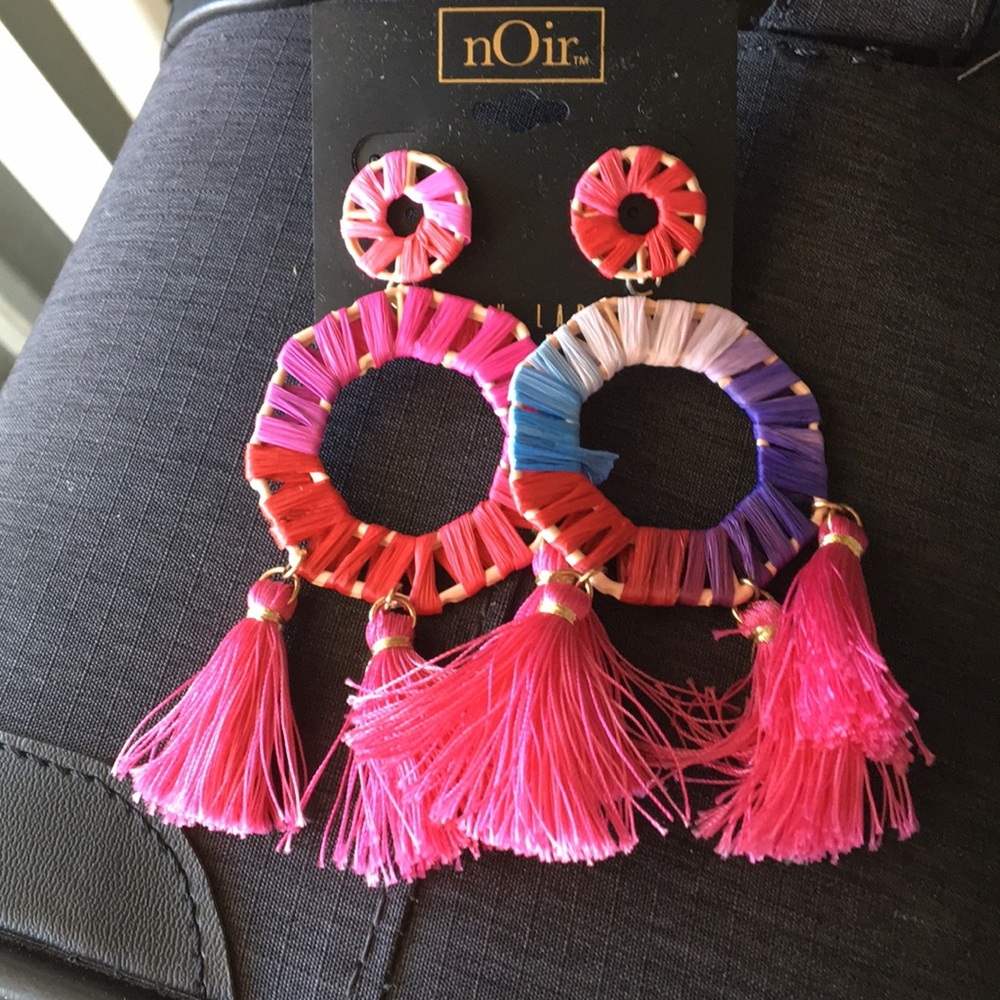 Noir Rainbow Threads & Fring Earrings